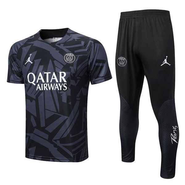 Trainingshirt PSG Komplett Set 2022-23 Grau Schwarz